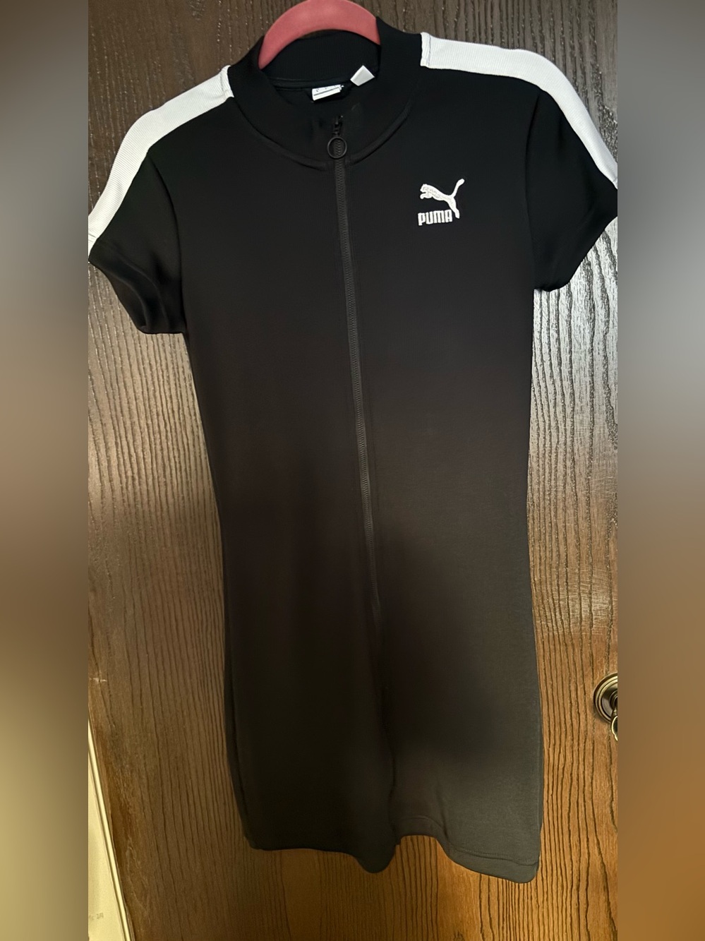 PUMA Black One-Piece dress with White Shoulder Stripe
